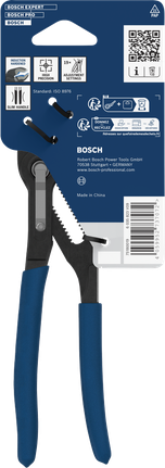 Alicate para bomba de água Bosch de 180 mm com cabos antiderrapantes.