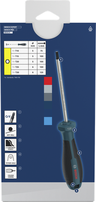 Screwdriver Torx Set, 5 pçs