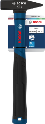 Martelo de engenheiro Bosch de 300 g com cabeça de aço carbono.