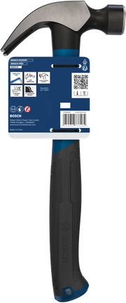 Martelo de unha Bosch de 20 oz com cabeça curva em aço carbono.