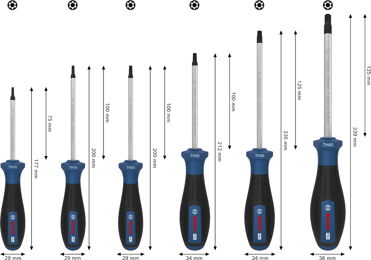 PRO Screwdriver Torx Security Set, 6 pçs