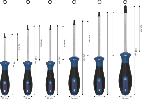 PRO Screwdriver Torx Set, 6 pçs