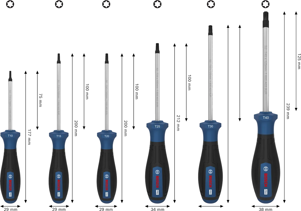 PRO Screwdriver Torx Set, 6 pçs