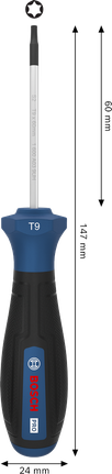 Chave de fenda Bosch PRO TX9 x 60 mm com cabo ergonômico.