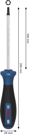 Chave de fenda Bosch PRO TX20 x 100 mm com cabo ergonômico.