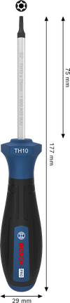 Chave de fenda Bosch PRO TH10 x 75 mm com cabo ergonômico.