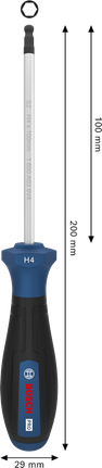 Chave de fenda Bosch PRO H4 x 100 mm com cabo ergonômico.