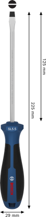 Chave de fenda Bosch SL 5.5 de ponta chata com cabo ergonômico.