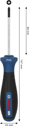 Chave de fenda Bosch PRO PH0 x 60 mm com cabo ergonômico.