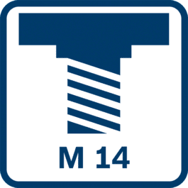 Rosca do eixo de esmerilhamento M 14 