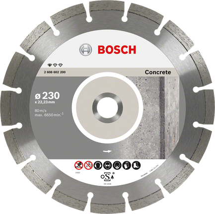 Disco de corte diamantado para concreto Bosch 230 mm.