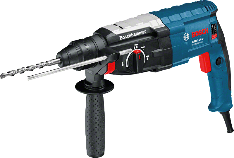 Martelo perfurador Bosch GBH 2-28 D com SDS plus e cabo lateral.