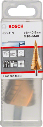 Broca escalonada Bosch HSS-TiN 6–40,5 mm.