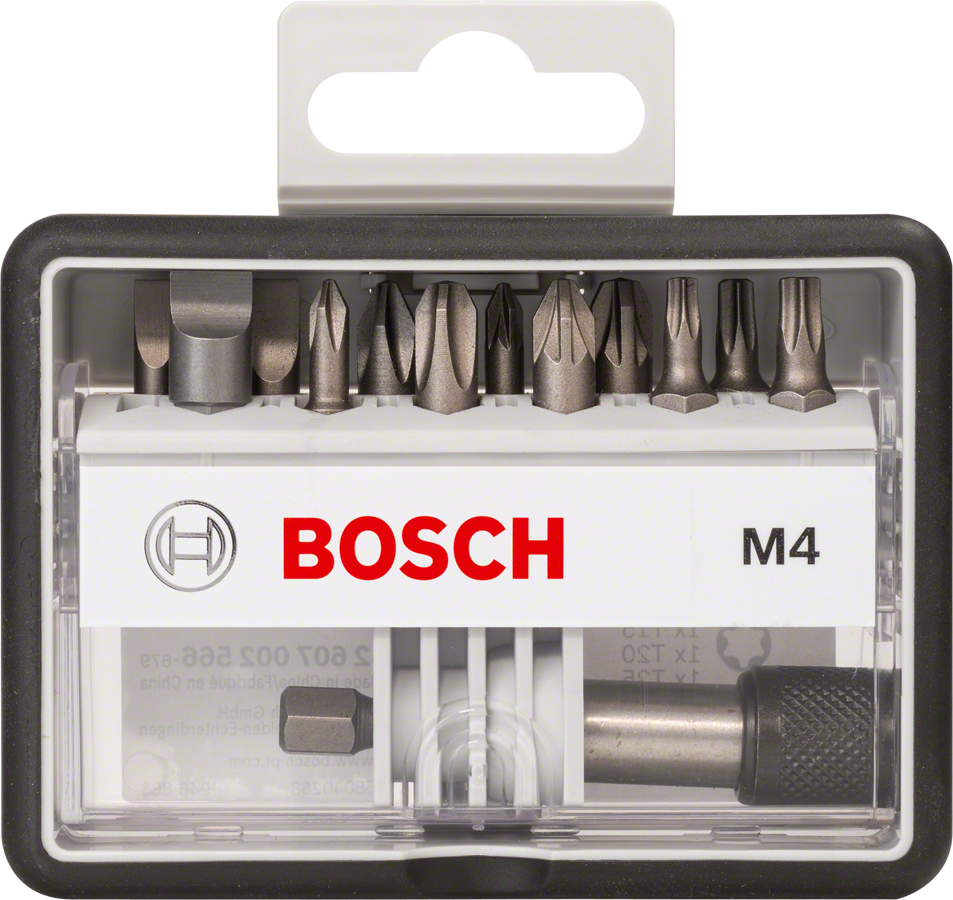 Juego de puntas de destornillador Bosch Robust Line de 12+1 piezas.