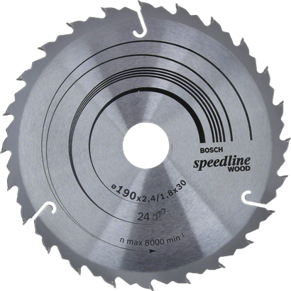 Hoja de sierra circular Bosch Speedline Wood 190mm 24 dientes.