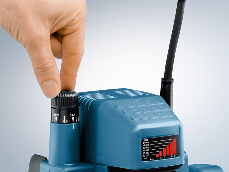 Perilla de ajuste de velocidad de la fresadora Bosch GOF 1300 CE.