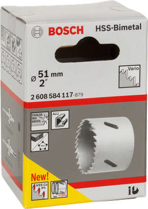 Sierra de corona bimetálica Bosch HSS de 2″.