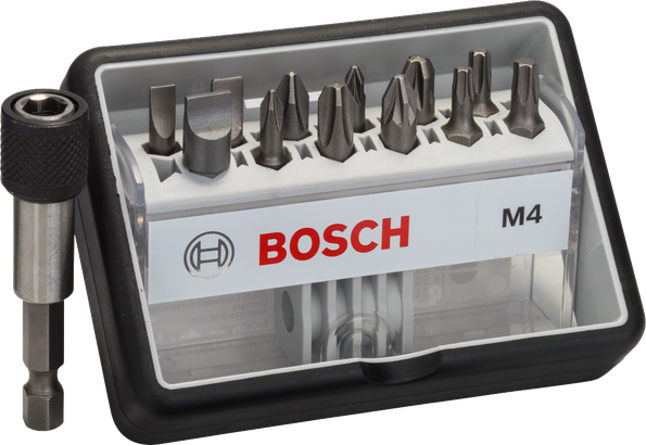 Juego de 12+1 puntas de destornillador extra duras Robust Line de Bosch .