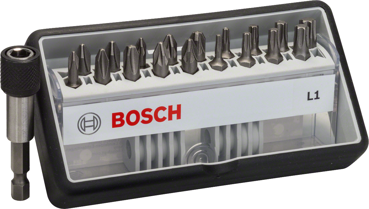Juego de puntas de destornillador Bosch Robust Line de 18+1 piezas, extra duras.