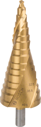 Broca escalonada Bosch HSS-TiN para agujeros M10-M40.
