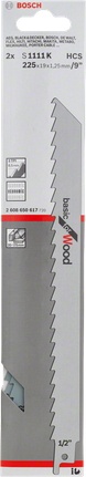Hoja de sierra recíproca Bosch S 1111 K de 9″.