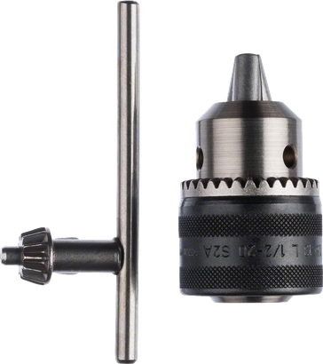 Portabrocas con llave Bosch de 1,5–13 mm con llave de repuesto.