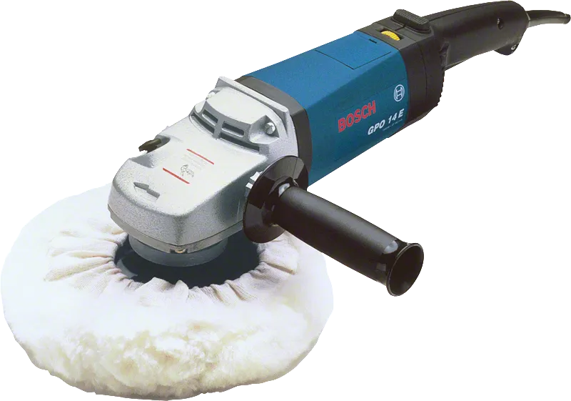 Pulidora Bosch GPO 14 E con empuñadura lateral.