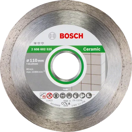 Disco de corte de diamante Bosch Standard para cerámica de 110 mm.
