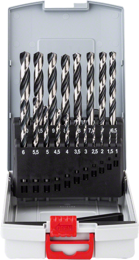 Juego de 19 brocas helicoidales HSS PointTeQ de Bosch en ProBox.