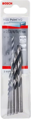 Juego de brocas Bosch HSS PointTeQ de 2 a 6 mm.