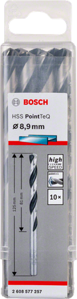 Juego de brocas helicoidales Bosch HSS PointTeQ de 8,9 mm.
