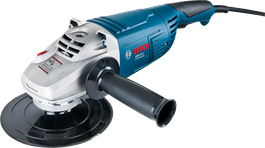 Herramienta amoladora angular Bosch de color azul.