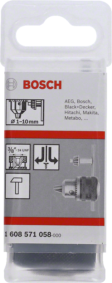 Portabrocas Bosch con llave, de 1 a 10 mm, para taladros.