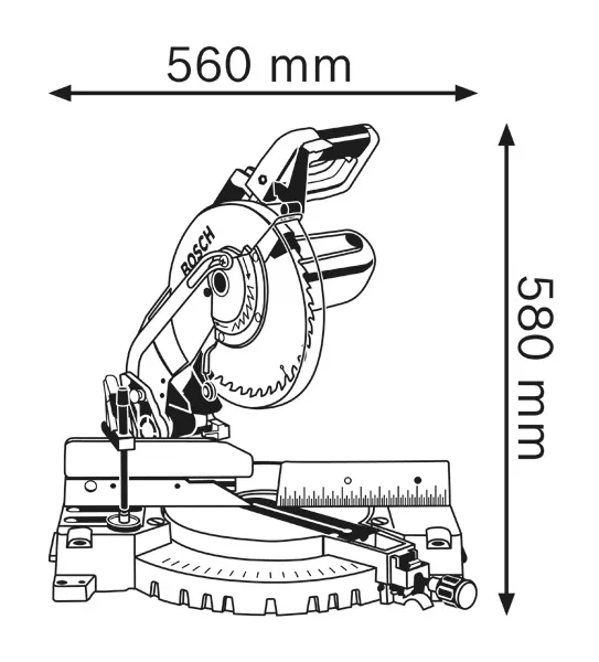 Dimensiones de la sierra ingletadora.