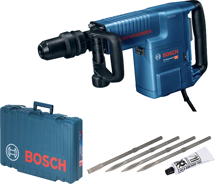 Martillo demoledor Bosch GSH 11 E con maletín y cinceles.