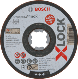 Disco de corte Standard for Inox con X-LOCK