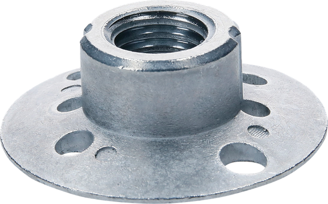 Tuerca de brida Bosch para amoladora angular, fijación segura del disco.