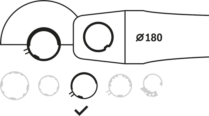 Protector combinado Bosch para amoladora angular de 180 mm con fijación por tornillo.