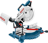 Sierra ingletadora Bosch GCM 10 con ajustes de bisel e inglete regulables.