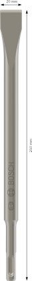 Cincel plano Bosch PRO SDS plus-4C 20 x 250 mm.