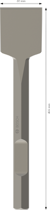Cincel de pala Bosch PRO HEX-4C 80 x 400 mm.