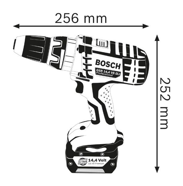 Dimensiones del taladro.