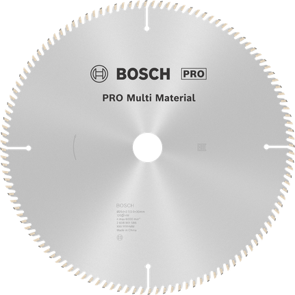 Hoja de sierra circular multimaterial Bosch PRO, 254 mm de diámetro.