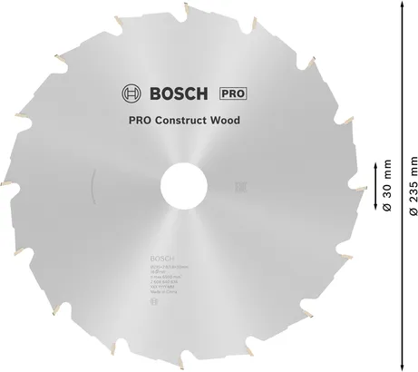 Hoja de sierra circular Bosch PRO Construct Wood 235 mm.