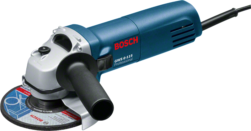 Amoladora angular Bosch GWS 6-115 con disco de 115 mm.