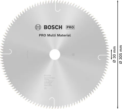 Hoja de sierra circular multimaterial Bosch PRO de 305 mm.