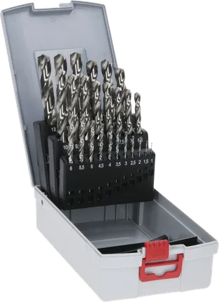 Juego de brocas helicoidales Bosch PRO Metal HSS-G, 25 piezas en estuche.