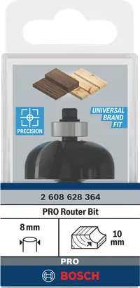 Broca fresadora Bosch PRO de 10 mm y vástago de 8 mm.