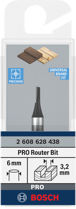 Fresa recta Bosch PRO de 3,2 mm.