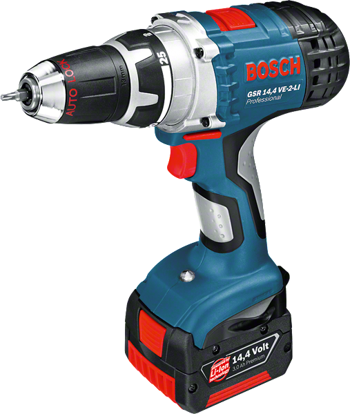 Taladro atornillador inalámbrico Bosch GSR 14,4 VE-2-LI, 14,4 V.